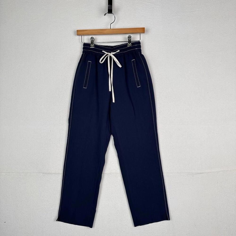 J. Crew Drapey Drawstring Pants Navy Blue Women’s XS‎ X-Small